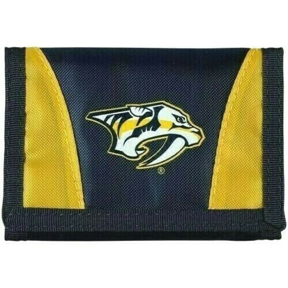 NASHVILLE PREDATORS WALLET NYLON TRI FOLD NHL TEAM LOGO TEAM COLOR LICENSED NEW